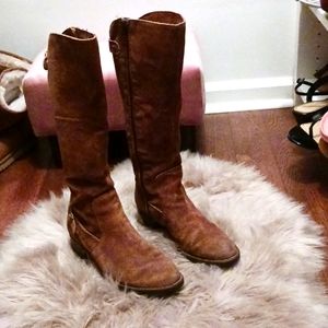 Born knee high boots, tan suede 6.5